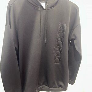 Adidas Black Crew Neck Sweater with Ribbed Details